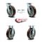 Service Caster 8 Inch Polyurethane Caster Set with Roller Bearings 2 Swivel Lock 2 Rigid SCC SCC-30CS820-PPUR-BSL-2-R-2 - alternate 5